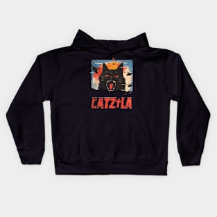 Catzilla Cat Menacing Whiskers Strike Fear Kids Hoodie